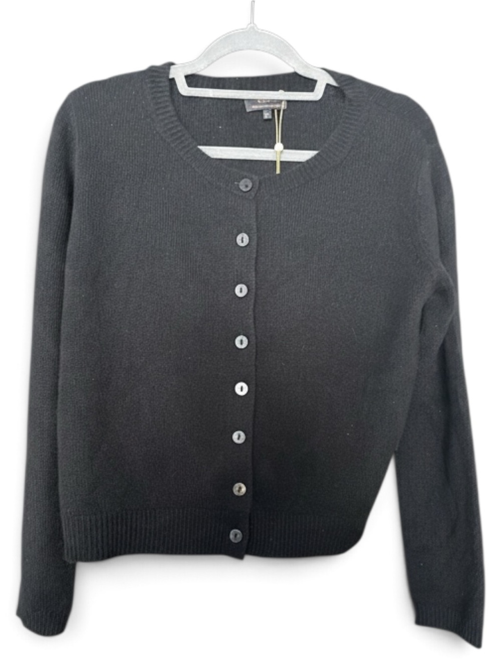Quince 100% Mongolian Cashmere Black Cropped Cardigan Size M NWT